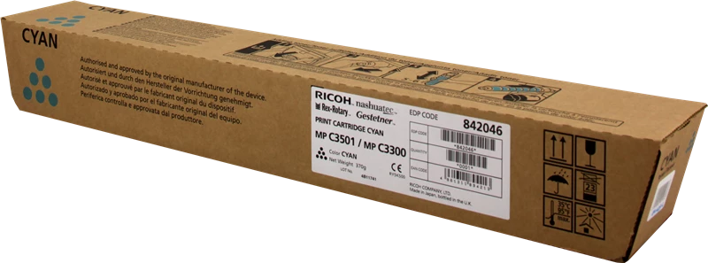 Original Ricoh MPC2800 3001 3300 3501 / 842046 Toner Cyan bis zu 15000 Seiten