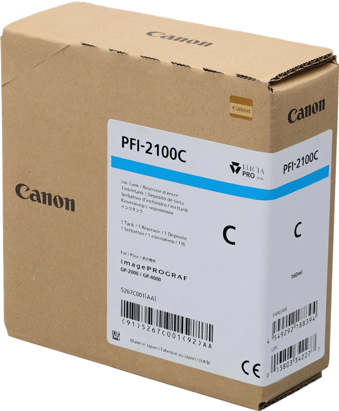 Original Canon PFI-2100c / 5267C001 Tinte Cyan 160ml