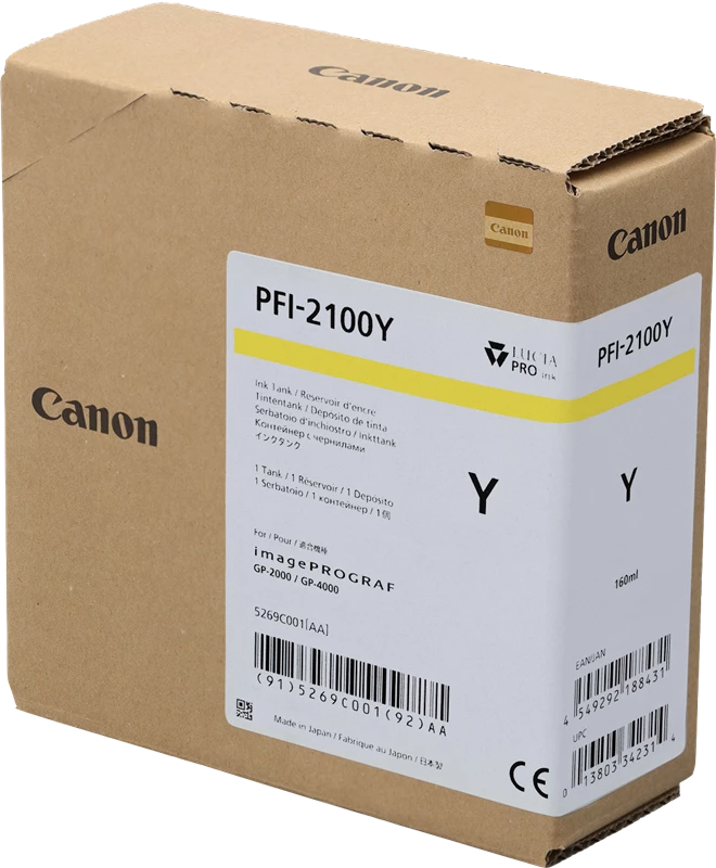 Original Canon PFI-2100y / 5269C001 Tinte Gelb 160ml