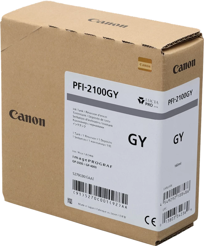 Original Canon PFI-2100gy / 5270C001 Tinte Grau 160ml