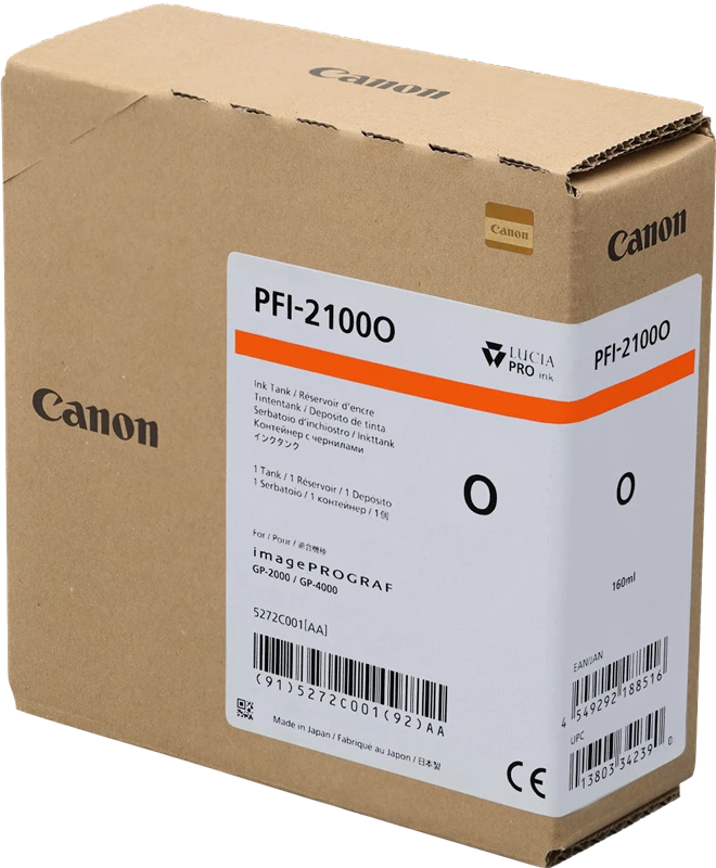 Original Canon PFI-2100o Orange / 5272C001 Tinte 160ml