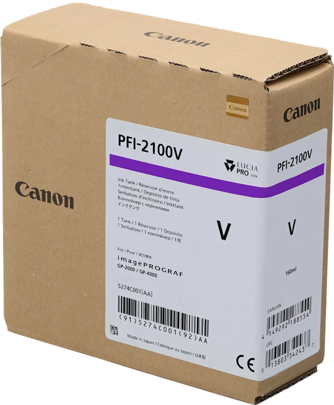 Original Canon PFI-2100v Violett / 5274C001 Tinte 160ml