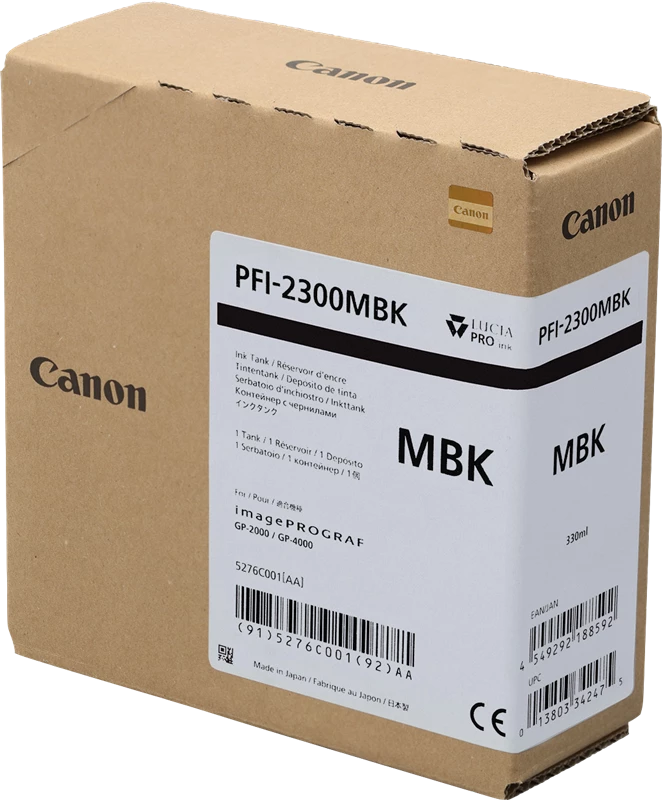 Original Canon PFI-2300mbk / 5276C001 Tinte Matt Schwarz 330ml
