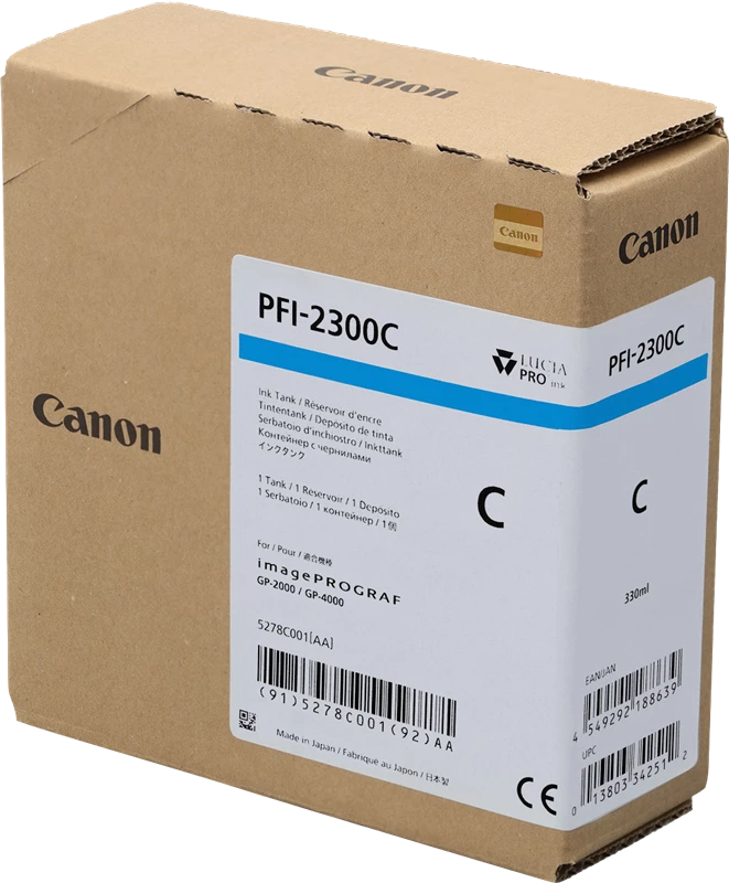 Original Canon PFI-2300c / 5278C001 Tinte Cyan 330ml