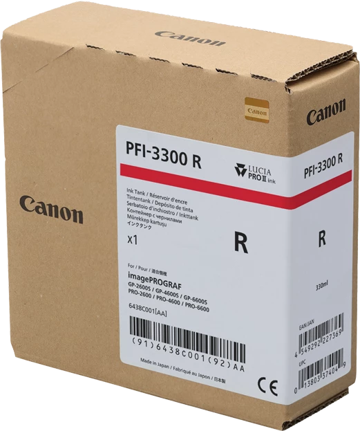 Original Canon PFI-3300r / 6438C001 Tinte Rot 330ml