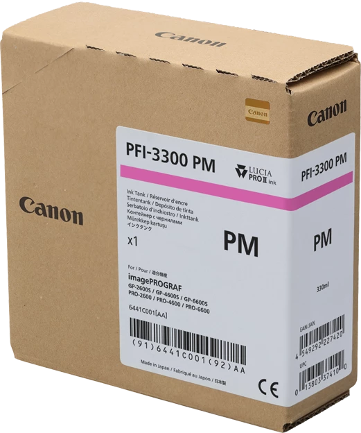 Original Canon PFI-3300pm / 6441C001 Tinte Magenta 330ml