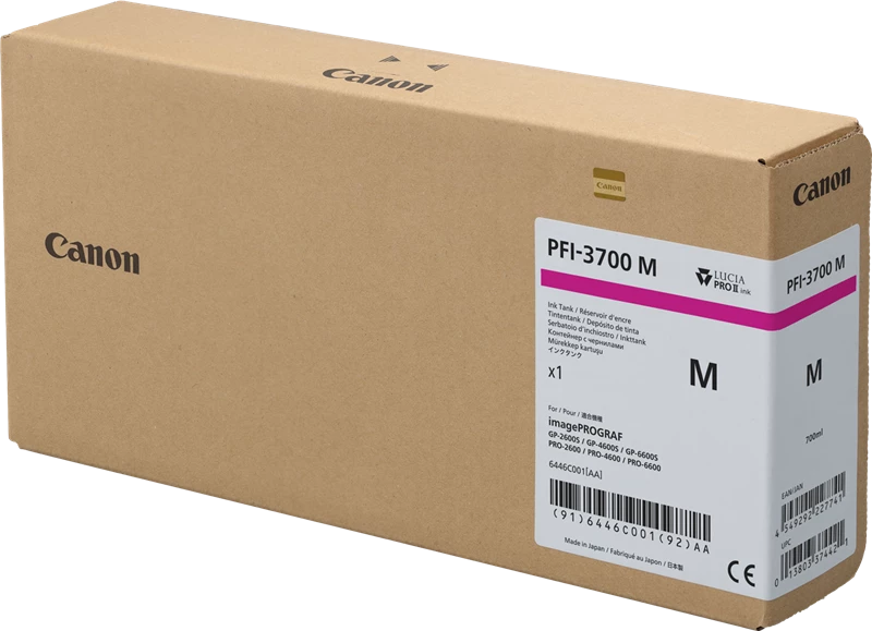 Original Canon PFI-3700m / 6446C001 Tinte Magenta 700ml