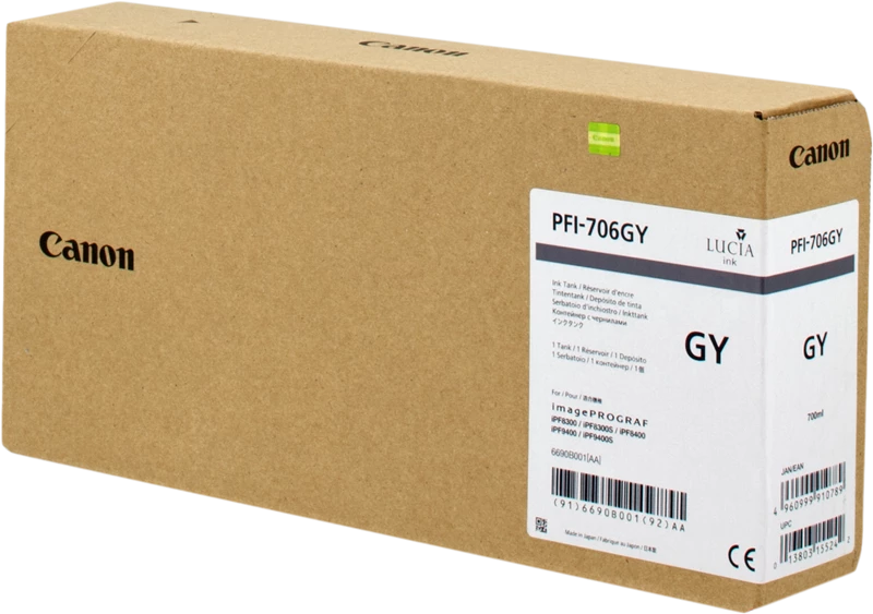 Original Canon PFI-706gy / 6690B001 Tinte Grau 700ml