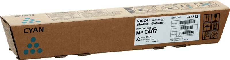 Original Ricoh MP C407SPF / 842212 Toner Cyan bis zu 8000 Seiten