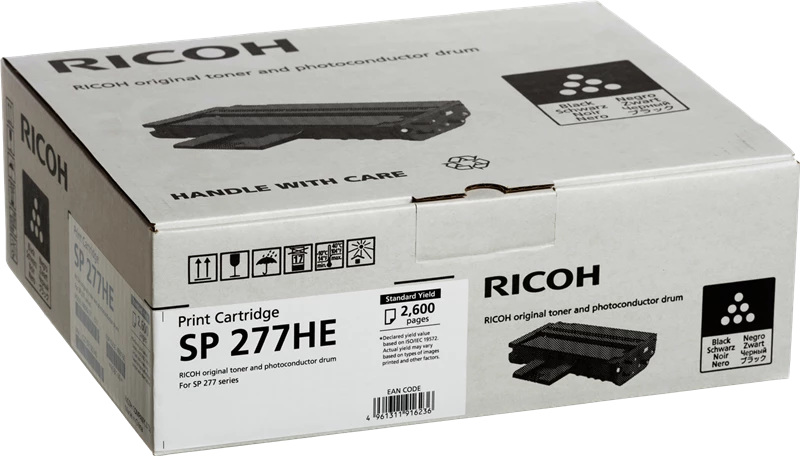 Original Ricoh SP 277HE / 408160 Toner Schwarz bis zu 2600 Seiten
