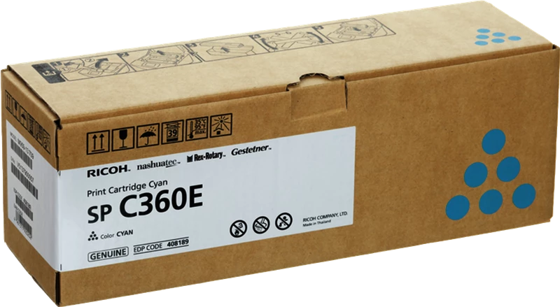 Original Ricoh SP C360EC / 408189 Toner Cyan bis zu 1500 Seiten