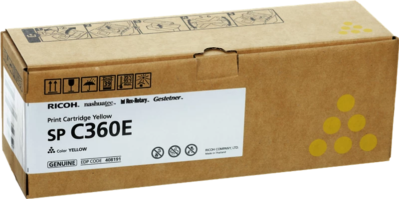 Original Ricoh SP C360EY / 408191 Toner Gelb bis zu 1500 Seiten
