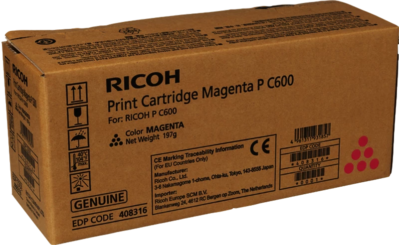 Original Ricoh P C600M / 408316 Toner Magenta bis zu 12000 Seiten