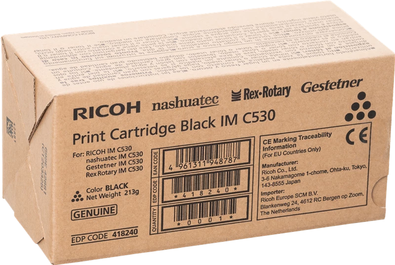 Original Ricoh IM C530BK / 418240 Toner Schwarz bis zu 20500 Seiten