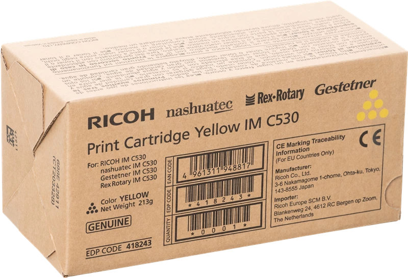 Original Ricoh IM C530Y / 418243 Toner Gelb bis zu 18000 Seiten