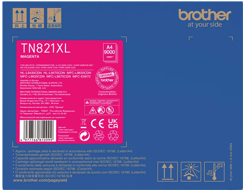Original Brother TN-821XLM Toner Magenta bis zu 9000 Seiten