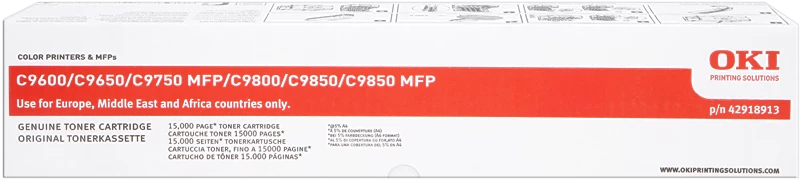 Original OKI 42918913 Toner Gelb bis zu 15000 Seiten