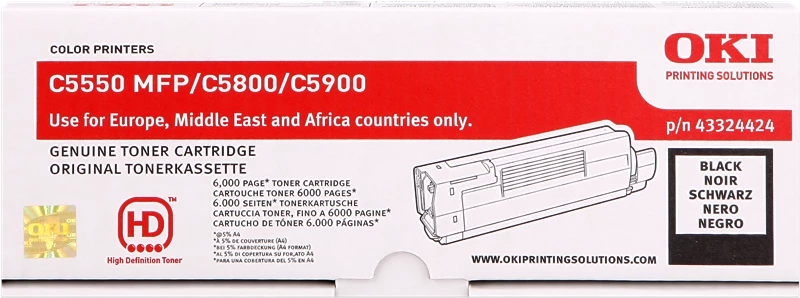 Original OKI 43324424 Toner Schwarz bis zu 6000 Seiten