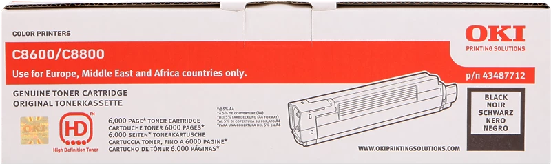 Original OKI 43487712 Toner Schwarz bis zu 6000 Seiten