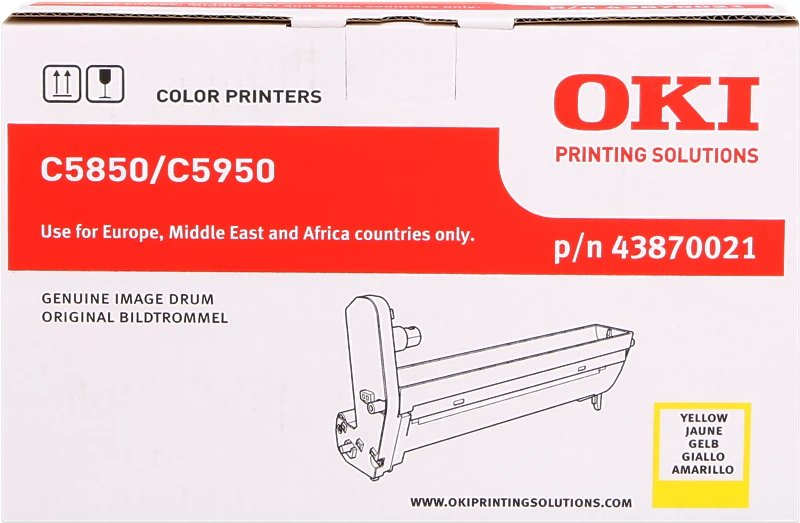 Original OKI 43870021 / C5850/5950 Bildtrommel (Drum-Unit) Gelb bis zu 20000 Seiten