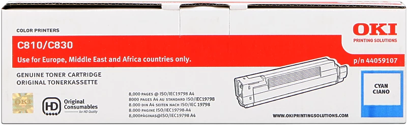Original OKI 44059107 Toner Cyan bis zu 8000 Seiten