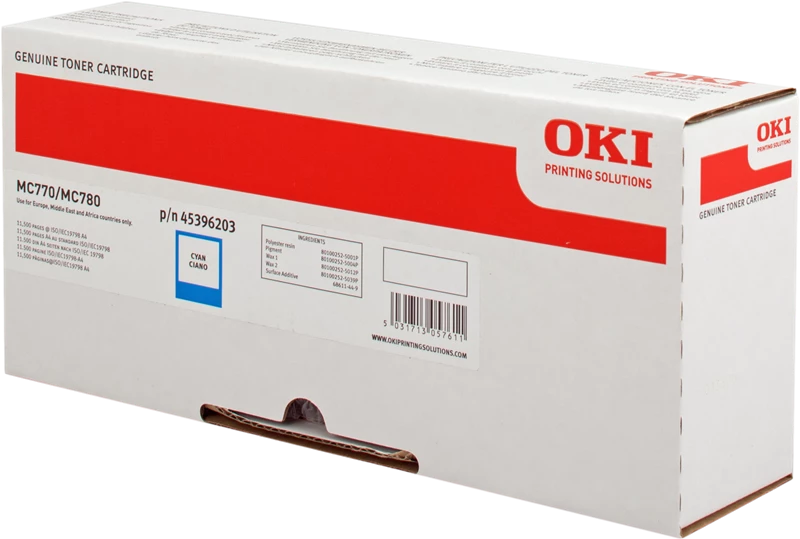 Original OKI 45396203 Toner Cyan bis zu 11500 Seiten