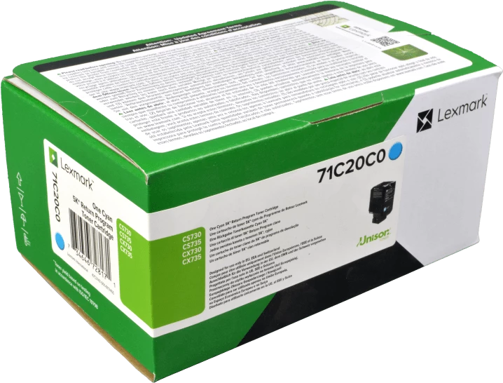 Original Lexmark 71C20C0 / CS/CX730 Toner Cyan bis zu 5000 Seiten
