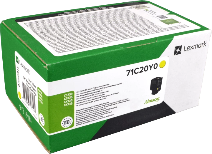 Original Lexmark 71C20Y0 / CS/CX730 Toner Gelb bis zu 5000 Seiten