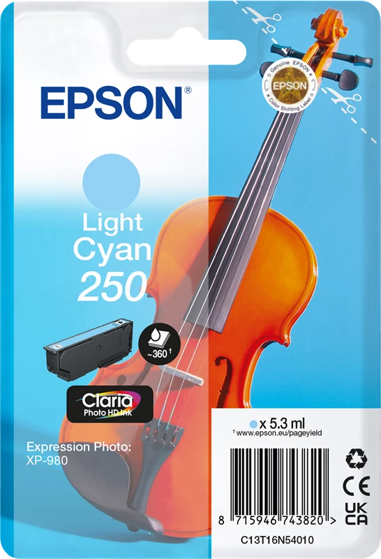 Original Epson 250 / C13T16N54010 Tinte Cyan bis zu 360 Seiten