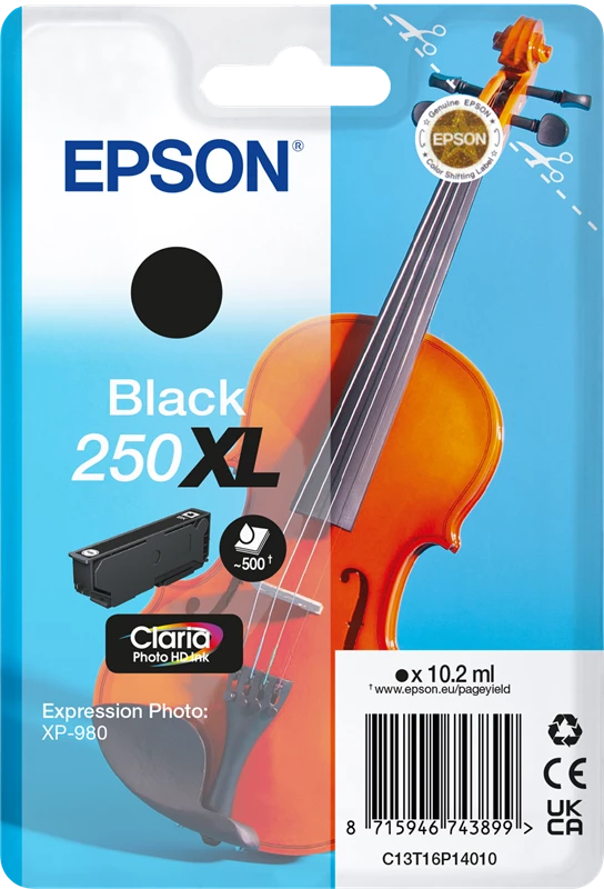 Original Epson 250 XL / C13T16P14010 Tinte Schwarz bis zu 500 Seiten