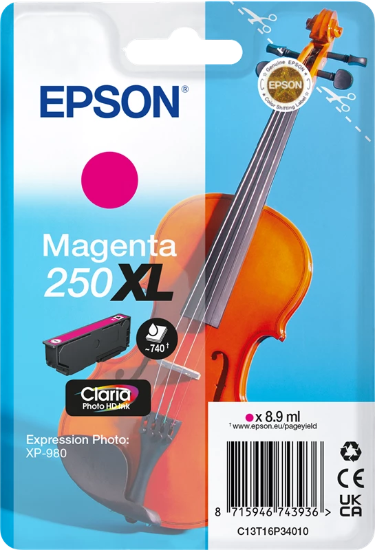 Original Epson 250 XL / C13T16P34010 Tinte Magenta bis zu 740 Seiten