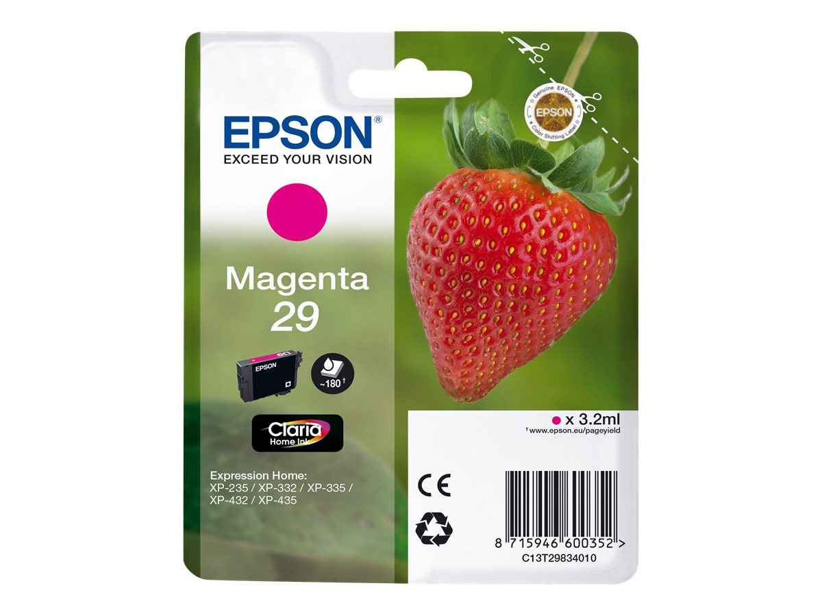 Epson Original 29 / C13T29834010 Tintenpatrone Magenta bis zu 180 Seiten
