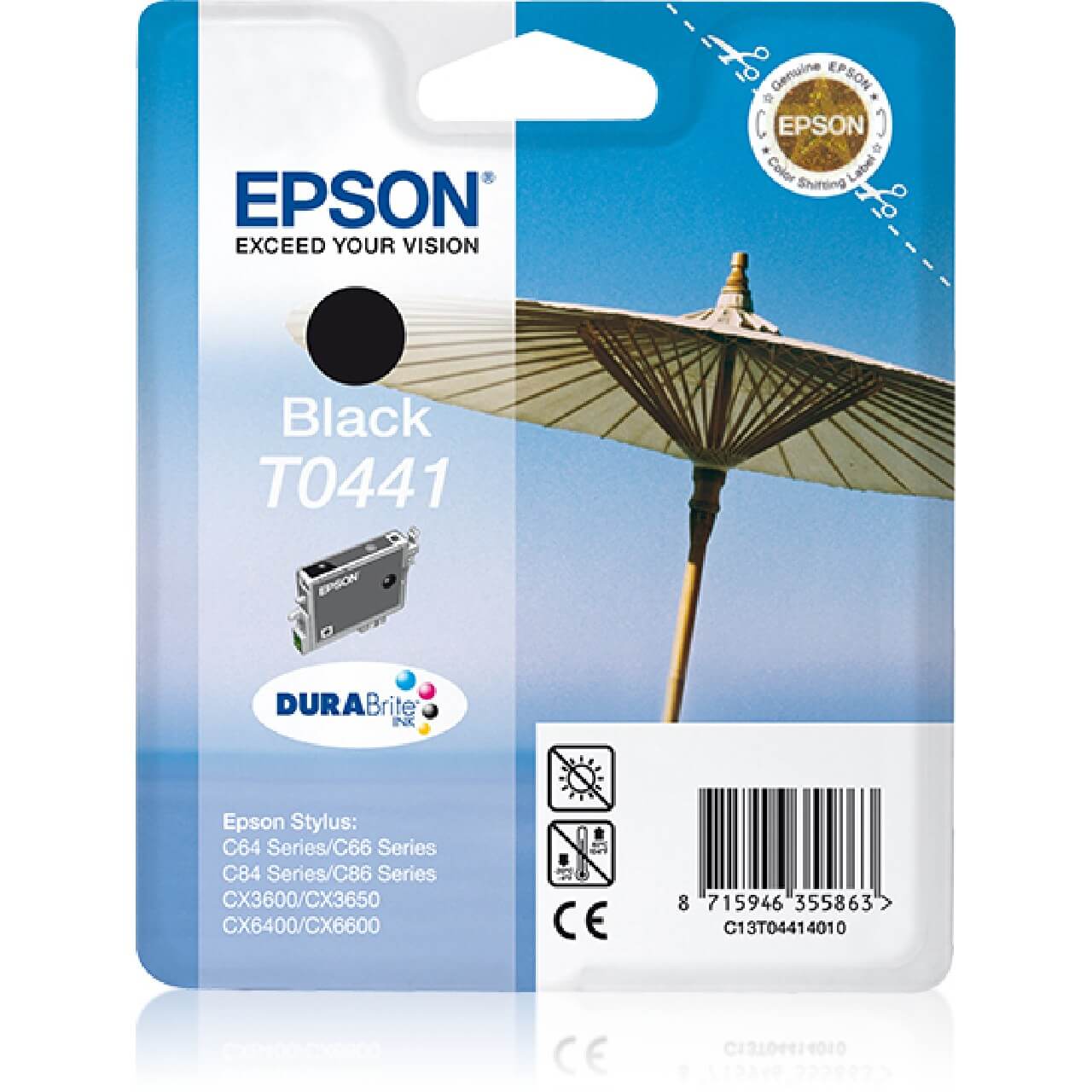 Epson Original T0441 / C13T04414010 Tintenpatrone Schwarz bis zu 600 Seiten