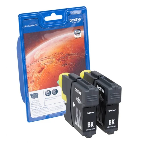 Original Brother LC-1100HYBK Tinte Schwarz 2er-pack