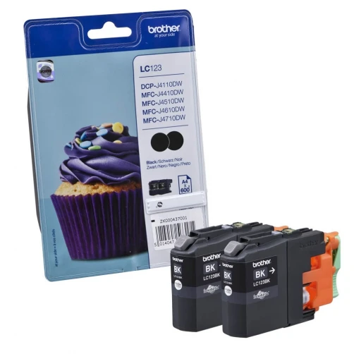 Original Brother LC123 Tinte Schwarz 2er-Pack