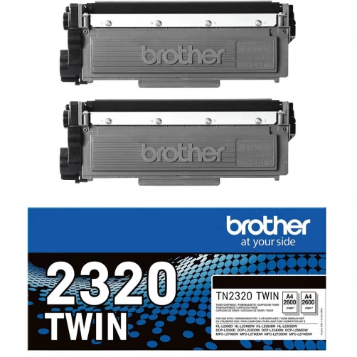 Brother Original TN-2320 Tonerkartusche Schwarz bis zu 5200 Seiten 2er-Pack
