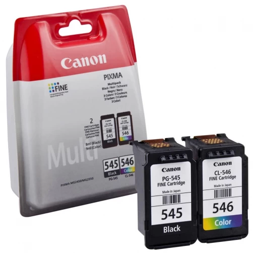 Canon Original PG-545 CL-546 / 8287B005 Tintenpatrone Schwarz Cyan Magenta Gelb Color bis zu 180 Seiten 16ml Multipack