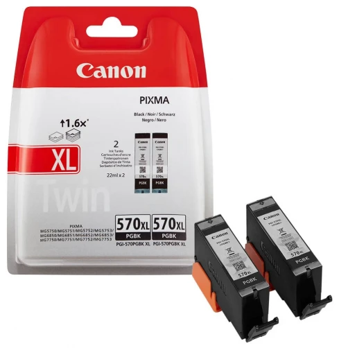 Canon Original PGI-570XL / 0318C007 Tintenpatrone Schwarz 2er-Pack