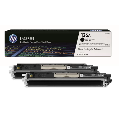 Original HP 126A / CE310A Toner Schwarz Multipack