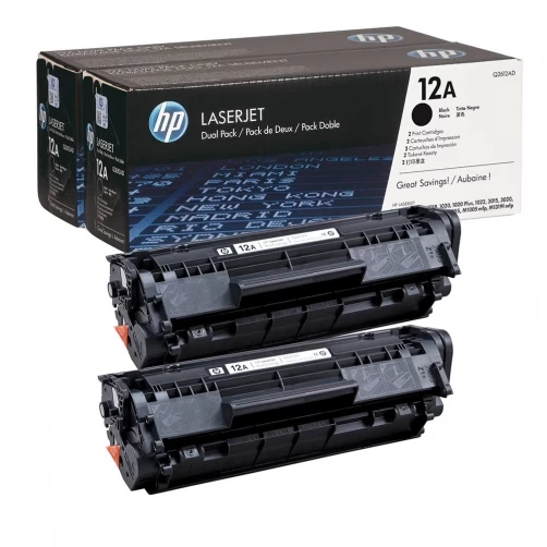 Original HP 12A / Q2612AD Toner Schwarz Multipack
