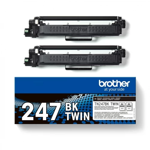 Original Brother TN-247BK Toner Schwarz bis zu 6000 Seiten 2er-Pack