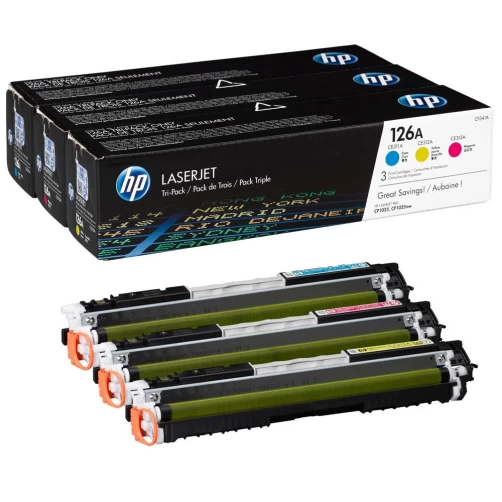 Original HP 126A Toner Cyan Magenta Gelb Multipack