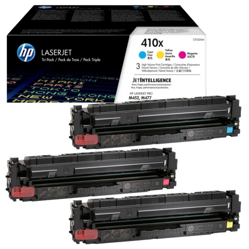 Original HP 410X / CF252XM Toner Cyan Magenta Gelb bis zu 5000 Seiten 3er-Pack