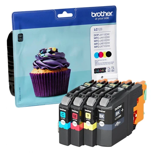 Original Brother LC123 Tinte Schwarz Cyan Magenta Gelb 4er-Pack
