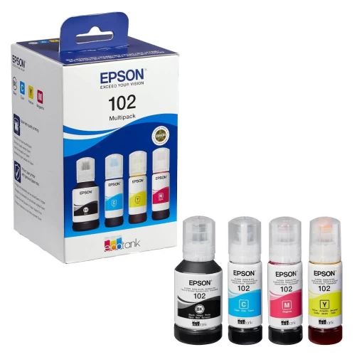 Original Epson 102 / C13T03R640 Tinte Schwarz Cyan Magenta Gelb 337ml Multipack
