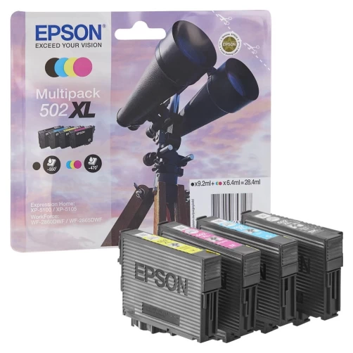 Original Epson 502XL / C13T02W64010 Tinte Schwarz Cyan Magenta Gelb 28ml Multipack