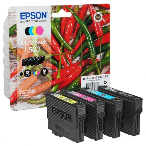 Epson Original 503 / C13T09Q64010 Tintenpatrone Schwarz Cyan Magenta Gelb 4er-Pack