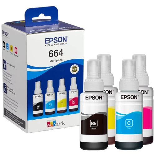 Original Epson 664 / C13T664640 Tinte Schwarz Cyan Magenta Gelb Multipack
