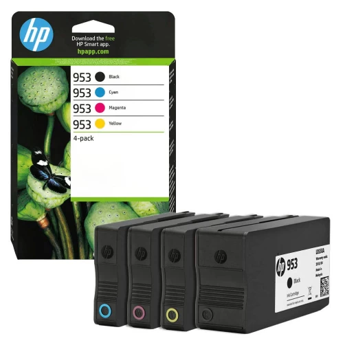 HP Original 953 / 6ZC69AE Tintenpatrone Schwarz Cyan Magenta Gelb 4er-Pack