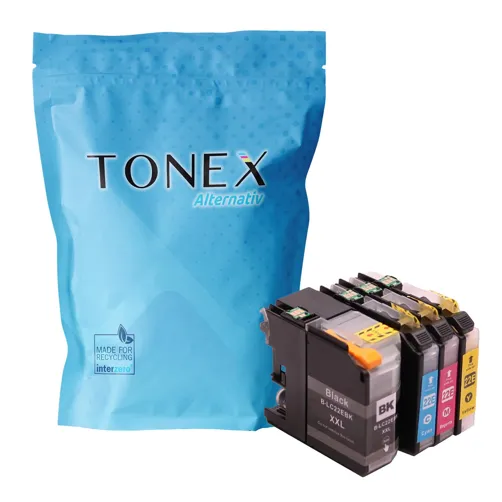 TONEX alternativ für Brother LC-22EBK Tinte Schwarz Cyan Magenta Gelb bis zu 2400 Seiten